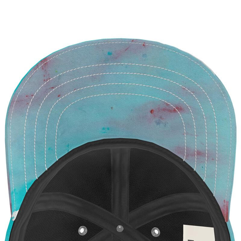 Unique luxury baseball cap with Mediterranean fabric design, inspired by the south of France, from Marseille.